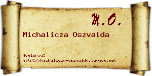 Michalicza Oszvalda névjegykártya